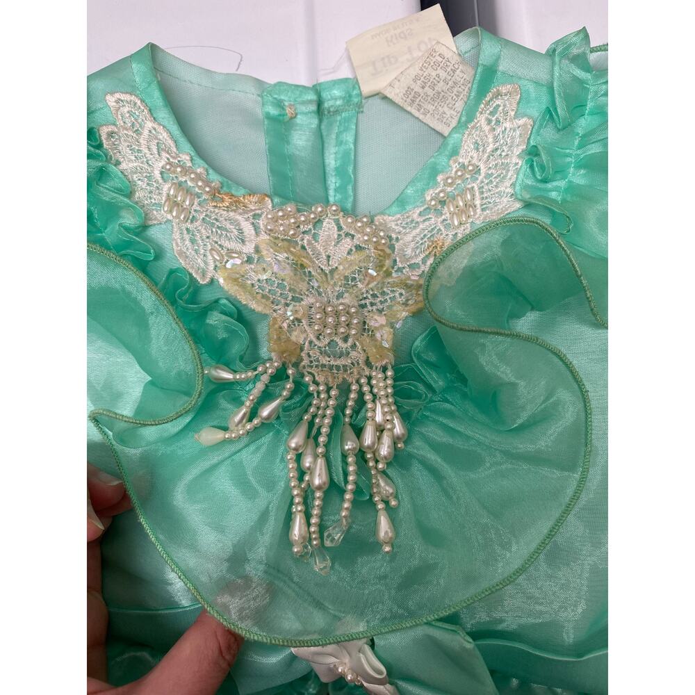 Vintage Tip Top Kids Princess Pageant Dress Seafoam 24M - Picture 7 of 13